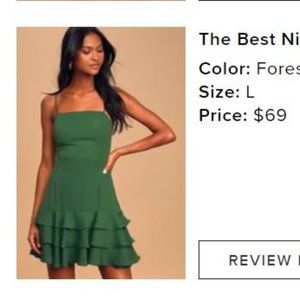 Lulus Green Mini Dress